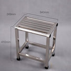 Stainless Steel Shower Stool Seat, Stainless Steel Shower Chair with Rounded Corners, 330Lbs Capacity, Metal Bathroom Seat for Seniors, Lightweight Nonslip Bathing Bench,XL