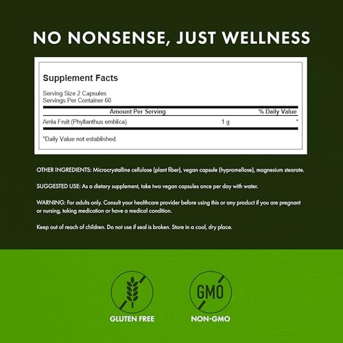 Swanson Full Spectrum Amla Fruit (Indian Gooseberry) Ayurvedic Energy Vitality Antioxidant 500 Milligrams 120 Capsules