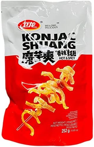 (2023 New Released!) Chinese Snacks Konjac Spicy Strips Sticks, 20 Packs Inside Box, WeiLong Chinese Snack Food, Hot Strips, Latiao Fragrant Spicy Flavor, Konjac snacks, Moyushuang, 13 Ounce, 卫龙魔芋爽辣条