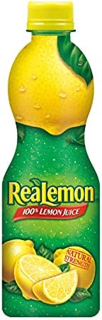 ReaLemon 100% Lemon Juice, 8 fl oz bottle (Pack of 12), Made with Lemon Juice from Concentrate, Gluten-Free, Sodium Free, Perfect Mixer to add to Cocktails and Marinades