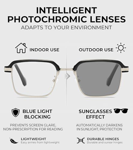 Smart Zoom Reading Glasses Auto Focus Glasses Self Adjusting Far and Near Progressive Automatic Zoom for Men Women