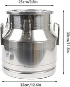 12L 3.16 Gallon Milk Can Stainless Steel Milk Bucket Wine Pail Bucket Versatile Milk Can Wine Bucket Liquid Storage Milk Transport Can Tote Jug with Sealed Lid Heavy Duty and Carry Handle