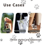 Pet Hair Keepsake Keychain Memorial Charm with Transparent Bottle for Collecting Dog Fur Portable