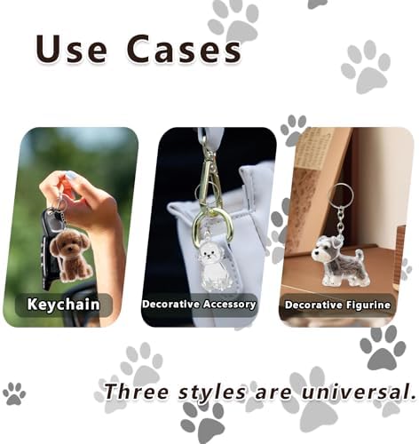 Pet Hair Keepsake Keychain Memorial Charm with Transparent Bottle for Collecting Dog Fur Portable