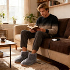 USB Heated Plush Slippers Electric Thermal Foot Warmer Women Men Washable Chargeable Heated Boots for Home Office Indoor