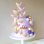 47PCS Purple Butterfly Cake Topper,Butterfly Cake Decorations Include Cake Toppers Pink Gold Balls for Baby Shower Wedding Birthday Bridal Shower Party Decor(Purple)