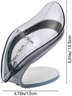 Leaf-Shaped Soap Dish – Premium Soap Bar Holder with Self-Drainage System – Bar Soap Holder for Shower, Bathroom Sink, Kitchen – Waterfall Soap Dish with Stand