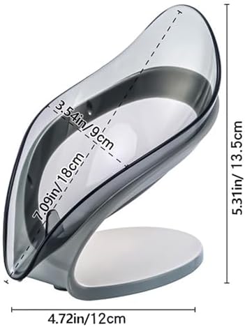 Leaf-Shaped Soap Dish – Premium Soap Bar Holder with Self-Drainage System – Bar Soap Holder for Shower, Bathroom Sink, Kitchen – Waterfall Soap Dish with Stand