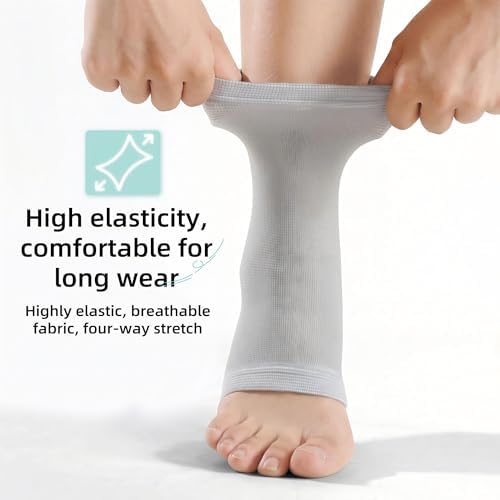 one Compress Bamboo Foot Ankle Sleeves Neuropathy for Women- Premium Anti-Fatigue Bamboo Footsleeves (Grey,XL(ShoeSize45-48))