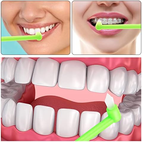 Ouligay 4Pcs End Tuft Toothbrush Adult, End Tuft Brush, Single Tufted Toothbrush Orthodontic Toothbrushes for Braces, Small Head Tiny Interdental Interspace Brush for Detail Cleaning
