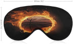 Burning Basketball Pictures Sleep Mask for Side Sleeper Women Men, Blindfold for Sleep, Travel, Yoga Nap Shift Work and Relaxation, Eye Mask with Adjustable Strap