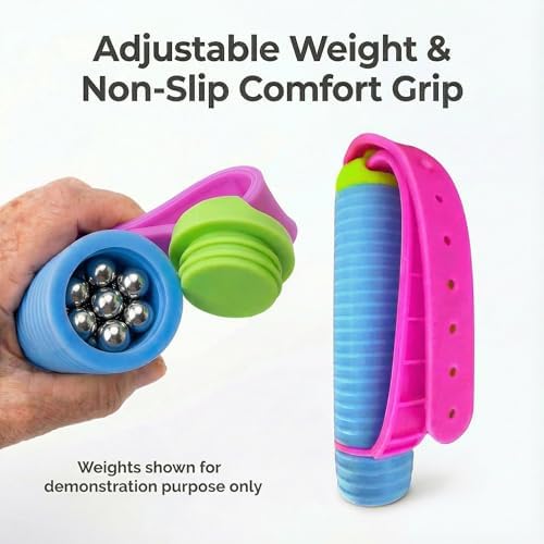 Weighted Adaptive Utensils for Enhanced Stability - Bendable, Non-Slip Utensil Set with Adjustable Wrist Strap & Customizable Weight - Assistive Eating Tools for Daily Independence (Blue)
