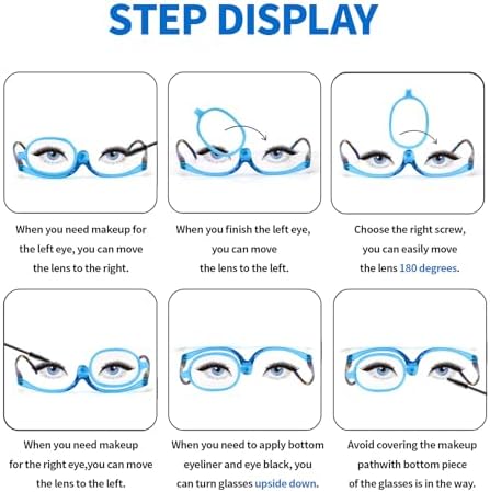 2 Pack Makeup Reading glasses for Women, Makeup Readers for Women with Spring Hinge, One Eye Cosmetic Readers Rotating Lens