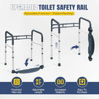 Lianjindun Toilet Safety Rails with Footrest, Folding & Portable Bathroom Toilet Handles for Elderly, Seniors, Handicap & Disabled, Adjustable Toilet Safety Frame Fit Any Toilets (350 LB)