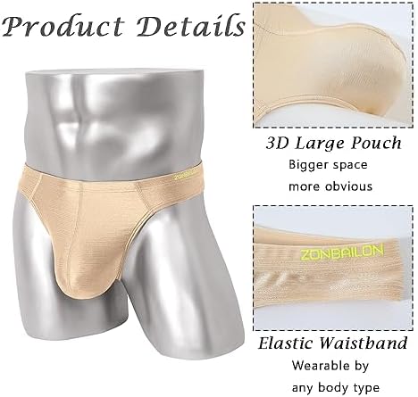 JINSHI Men's Thong Underwear Sexy Ice Silk Glossy G String Male Athletic Thongs T Back For Men Bikini Briefs