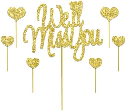 We’ll Miss You Cake Topper for Retirement,Graduation,Going Away Party Cake Decorations Supply