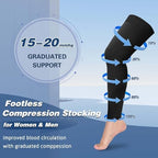 Compression Stockings for Women & Men, 2 Pairs 15-20mmHg Thigh High Compression Socks for Varicose Veins, Swelling, Pregnant