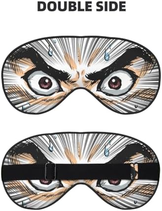 Sleep Eye Mask Cartoon Eyes Sleep Mask for Women Men Comfortable Eye Mask with Adjustable Strap Soft Eye Cover Blindfold for Travel Yoga Nap Shift Work