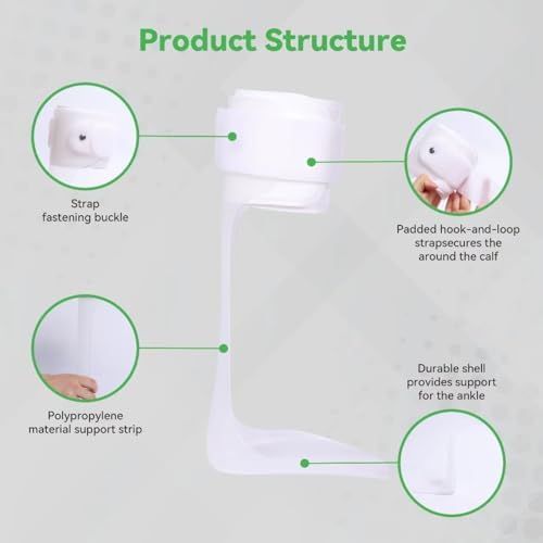 Orthomen Ankle Foot Orthosis Support - AFO Splint - Drop Foot Brace (S-Right)