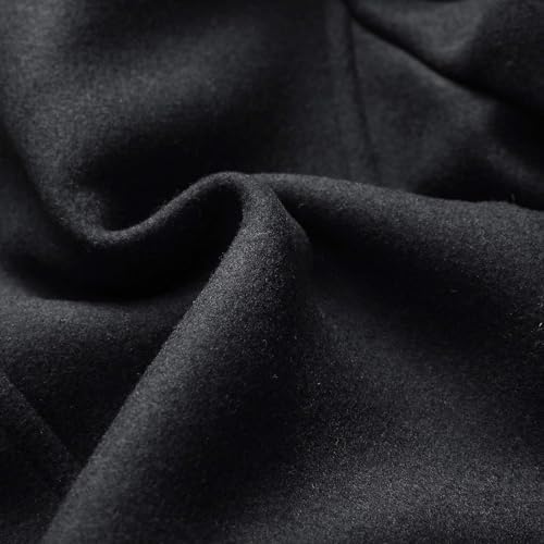 INVACHI Mens Wool Blend Coat Winter Trench Coat with Detachable Soft Scarf Single Breasted Overcoat