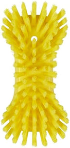 Vikan 38946 Extra Large Hand Brush, Multifunctional, Slip-Resistant Cleaning Tool, Extra Stiff Polypropylene & Polyester Bristle, 9.1", Yellow