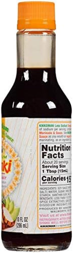 Kikkoman Less Sodium Teriyaki Sauce, 10 Ounce (Pack of 2, Total of 20 Fl Oz) (2-Pack)