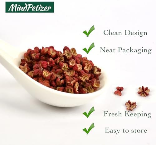 Sichuan Peppercorns Whole Organic 4OZ-Authentic Szechuan Red Peppercorns for Grinder Refill, Fresh Strong Flavor Seasoning for Chinese Dishes Mapo Tofu, Kung Pao Chicken less Seed(113g)