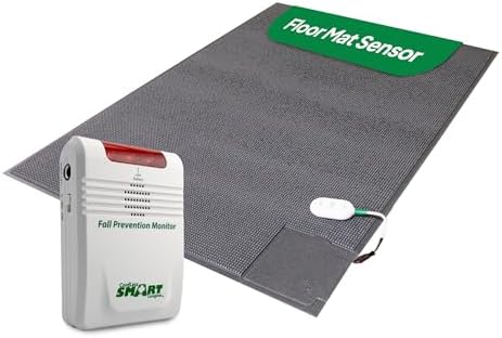 Smart Caregiver Cordless Monitor with Cordless 24in x 36in Gray Floor Mat - Get to Them so They Don't Walk Alone!