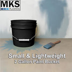 2-Gallon Bucket with Airtight Lid – Made in USA, Food Grade BPA Free Plastic, Heavy Duty Multi-Use, Metal Handle with Grip, Stackable Storage – Black, 1 Pack