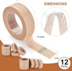 Medical Paper Tape 12 Rolls,Nose Tapes,Surgical Tape, Breathable for Sensitive Skin Wound Dressing Tape,0.5 inch x 10 Yards,First Aid Bandage,Earring,Face,Wound Care