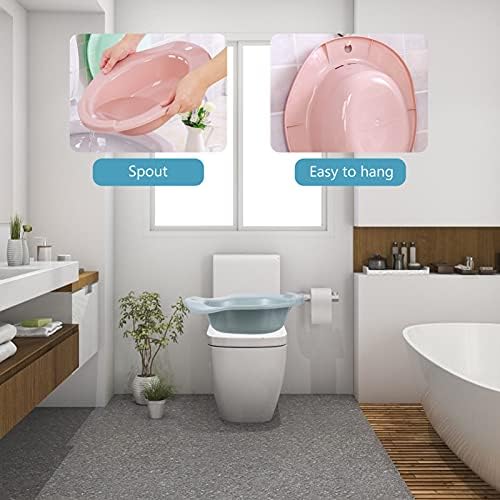 Healifty 1pc Sitz Bath for Postpartum Care Squat Basin for Toilet Seat Safe Materials Convenient Wall Hanging for Women Elderly Relief