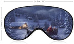 Sleep Mask for Men Women Snow Night Santa And Deer Eye Mask for Sleeping Comfortable Blindfold Eye Cover with Adjustable Strap for Travel Yoga Nap Shift Work