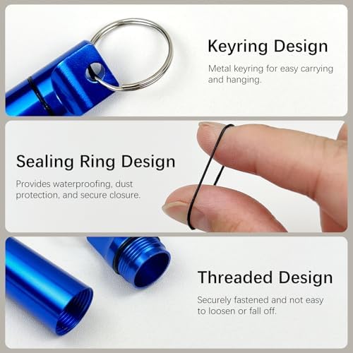 4PCS Metal Portable Toothpick Holder Box – Waterproof Pocket Container with Keychain for Travel, Camping, and Outdoor Use