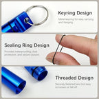 4PCS Metal Portable Toothpick Holder Box – Waterproof Pocket Container with Keychain for Travel, Camping, and Outdoor Use