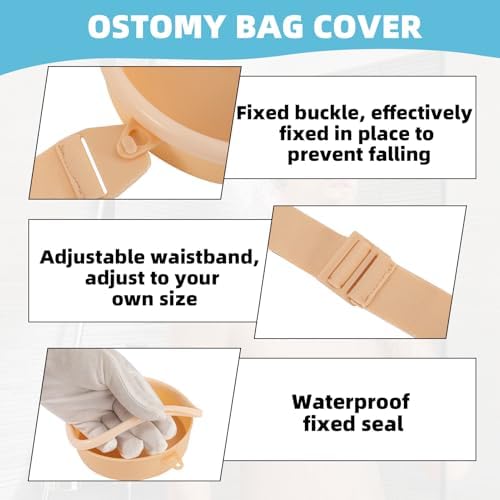 JFHNMLW Ostomy Shower Cover, Stoma Ostomy Waterproof Bath Cover for Ostomy, Colostomy, Ileostomy Shower Wound Protector Ostomy Supplies