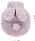 Ipetboom Hot Water Bottle with Plush Bunny Cover Portable PVC Explosion-Proof Water Bag for Menstrual Relief for Winter and Outdoor Use