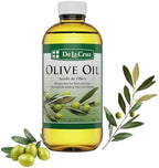 De La Cruz Pure Olive Oil - Natural Expeller Pressed Olive Oil for Hair and Skin - Lightweight Body Oil for Dry Skin 8 Fl Oz