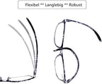 DOOViC Computer Reading Glasses Blue Light Blocking TR90 Frame Lightweight Flexible Readers for Women Men,4 Pack
