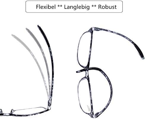 DOOViC Computer Reading Glasses Blue Light Blocking TR90 Frame Lightweight Flexible Readers for Women Men,4 Pack