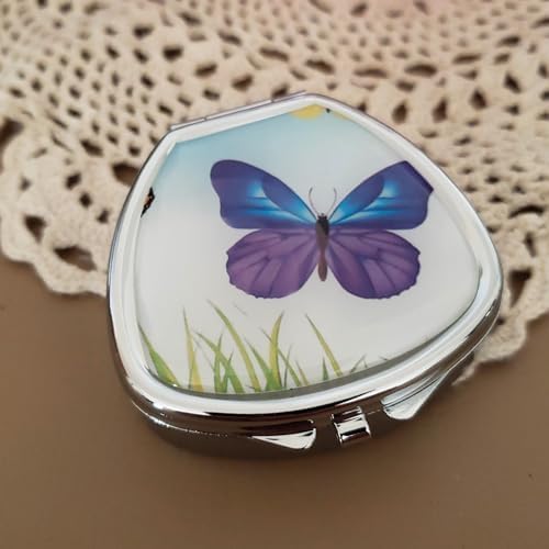 Designer Pill Box by Houder - Decorative Pill Case with Gift Box - Carry Your Meds in Style (Butterfly)