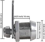2 Pack Toolbox Lock 5/8" Tubular Cam Replacement Lock Hook Cam Keyed Alike with 4 Keys