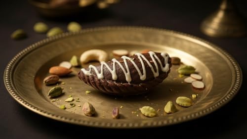 Ghasitaram Gifts Jaiccha Holi- Sweets/Holi Hampers/Thandai Ghasitaram Orange Hamper Box with Assorted Gujiyas, Bhakarwadi and Peanuts