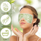 Hercicy 1 Pcs Jade Eye Mask Green Jade Stone Facial Cooling Mask for Alleviate Puffiness Face Massage Relax Eyes Relieve Migraine Meditation Beauty (Light Green)