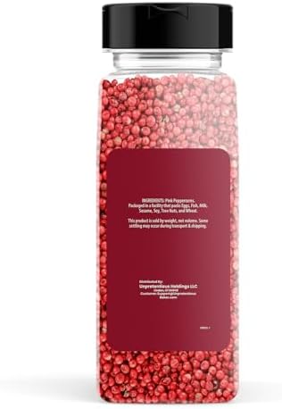 Unpretentious Whole Pink Peppercorns, 4 Cups, From Brazilian Pepper Trees, Fruity & Spicy Taste (8 Ounce)