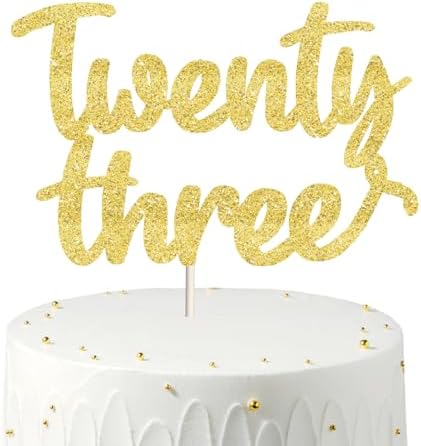 Happy 23rd Birthday Cake Topper twenty three Birthday Cake Toppers, Gold 23rd Cake Topper for Men,23 Cake Topper For Women, 23rd birthday decorations,23rd anniversary Cake Topper