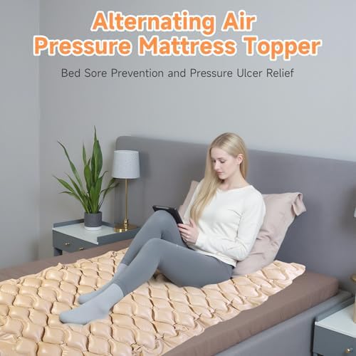 Alternating Air Pressure Mattress with Electric Pump, Beds Bubble Pad Cushion for Bed Sore Prevention and Pressure Ulcer Relief, Hospital & Home Use Medical Bed Mattress Topper
