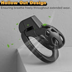 Male Chastity Cage with 5 Size Rings, Lightweight Breathable Chastity Device with Invisible Lock, Comfortable Fit with Ventilated Design & Urination Hole (XS,Black)