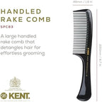 Kent SPC83 Black Salon-Style Barber Comb and Dressing Cutting Detangler with Wide Teeth - Professional Barber Wide Tooth Comb for Styling for Medium and Thick. Ergonomic Grip for Daily Use.