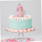 Baby Girl Figurine Cake Topper Angel Cake Decor Car Desktop Ornaments Baby Shower Party Supply for Graduation 11.5 * 12cm