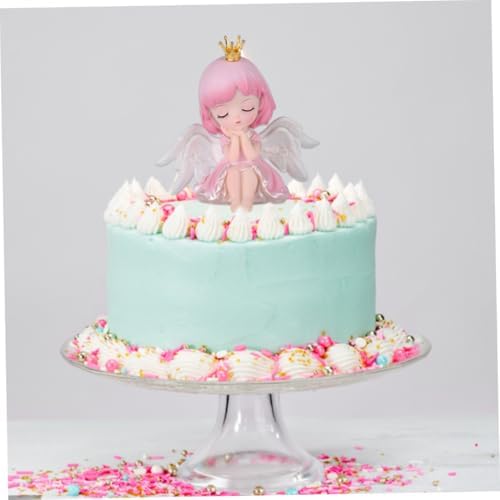 Baby Girl Figurine Cake Topper Angel Cake Decor Car Desktop Ornaments Baby Shower Party Supply for Graduation 11.5 * 12cm